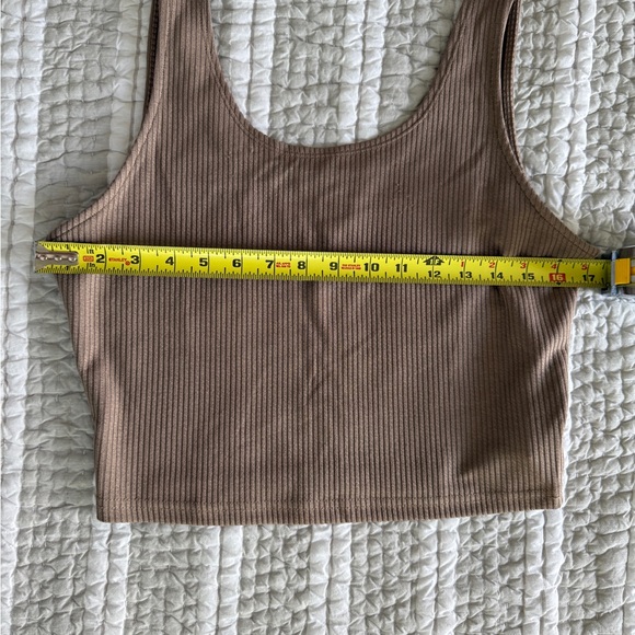 Ribbed Tank Top and Shorts Set in Mocha, Size Large - Picture 5 of 9